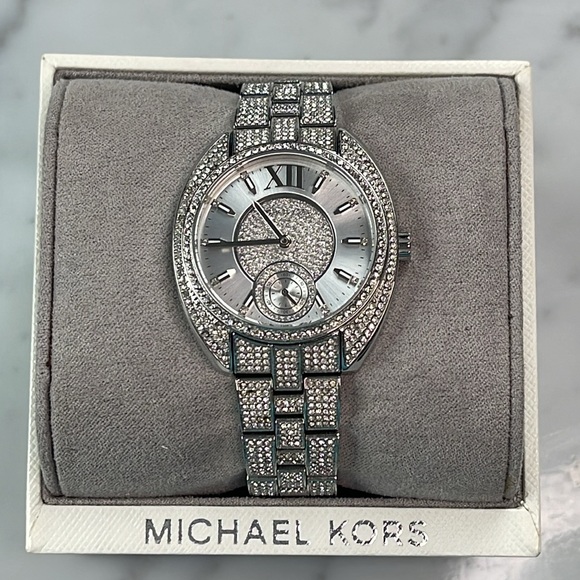 Michael Kors Luxurious Dena Pavé Silver-Tone Watch Ladies - Picture 11 of 11